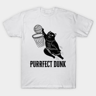 Purrfect Dunk: Funny Basketball Cat T-Shirt